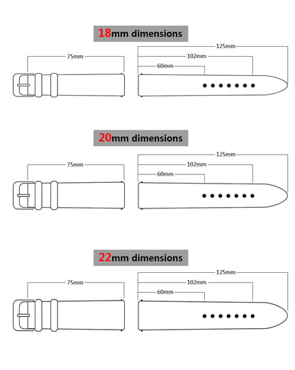 Elegant 18mm Leather Watch Strap