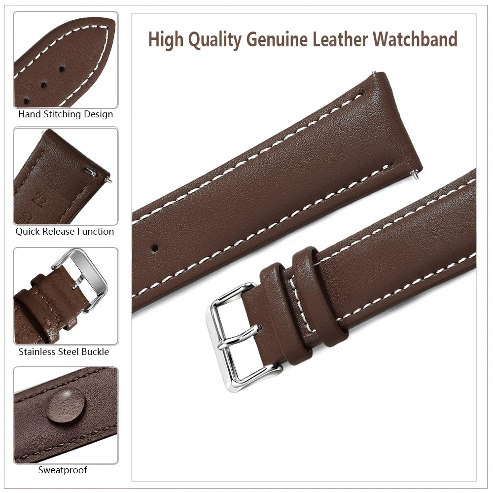 Elegant 18mm Leather Watch Strap